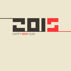 2015 Retro Vector Happy New Year Template