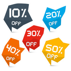 Vector Discount Web Labels Set