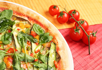 Delicious pizza on plate