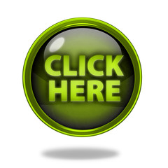 Click here circular icon on white background