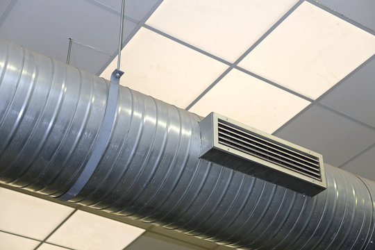 steel tube of air conditioning and heating in an industrial sett