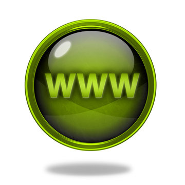 www circular icon on white background