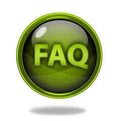 faq circular icon on white background