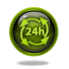 24 hours circular icon on white background
