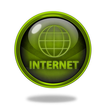 inernet circular icon on white background