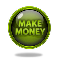 Make money circular icon on white background