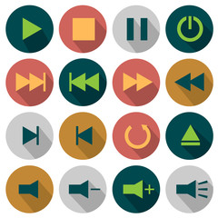 Flat Media icons