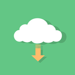 cloud download icon flat design vector
