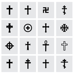 Vector crosses icon set