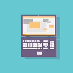 Naklejka premium laptop computer icon flat design vector