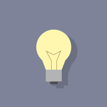 lamp idea icon flat design vector