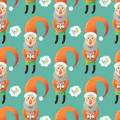 Christmas seamless pattern with Santa Claus