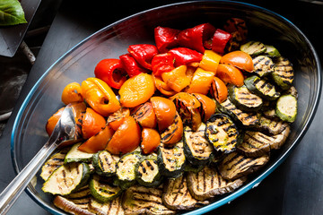 Grilled vegetables (zucchini, eggplant, pepperoni, tomato)