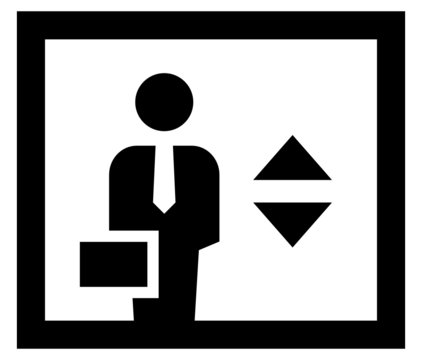 Businessman In Elevator Icon