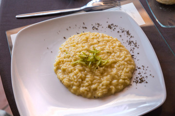 risotto with zucchini, italian food recipe