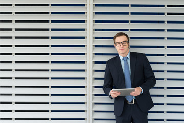 Businessman with a digital tablet