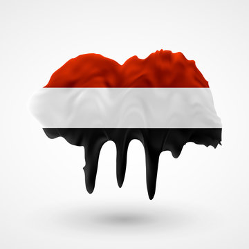 Flag of Yemen painted colors