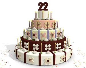 Deurstickers Jubileum taart 22 jaar © emieldelange