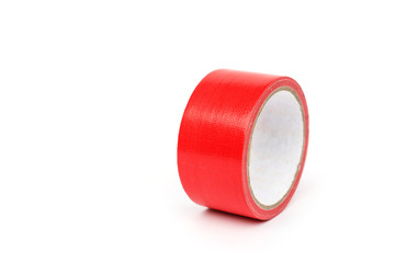 Red marking tape isolated on white background