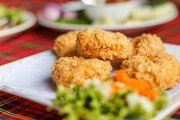 Thai food fried shrimp cake