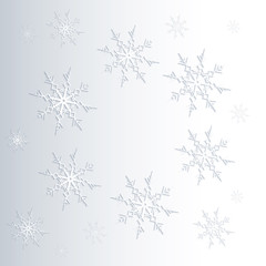 Winter background of snowflakes.