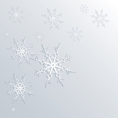 Winter background of snowflakes.