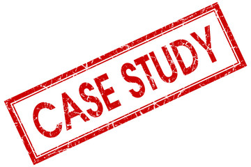 case study red square stamp isolated on white background