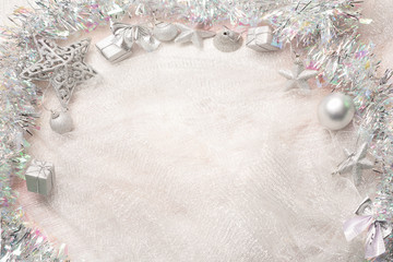 silver christmas decorations background
