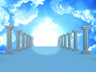 Column tunnel, 3d render