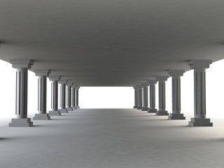 Column tunnel, 3d render