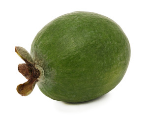 One whole ripe feijoa (isolated)