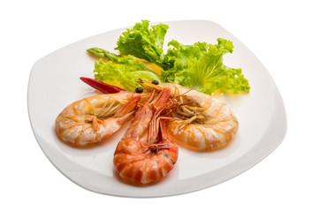 Boiled king prawns