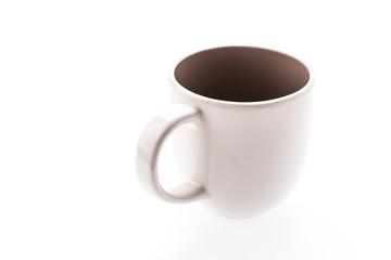 White coffee cup isolated on white