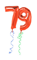Rote Luftballons mit Geschenkband - Nummer 79