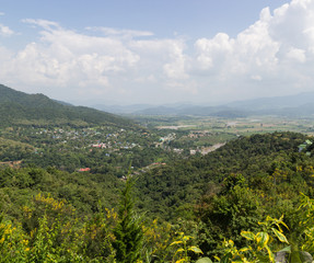 residential area near the mountain in rural of thailand
