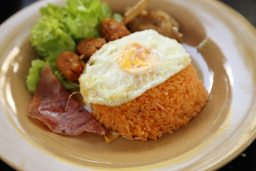 American style breakfast set, fried rice