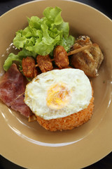 American style breakfast set, fried rice