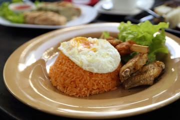 American style breakfast set, fried rice