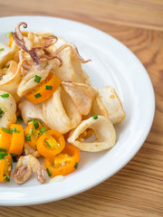 Fried squid with chili pepper
