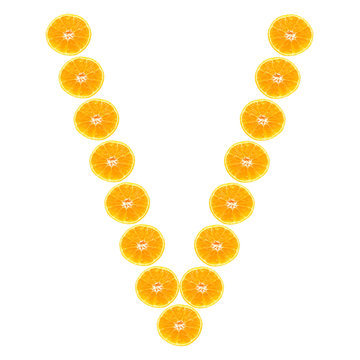 Half of orange isolated on white background