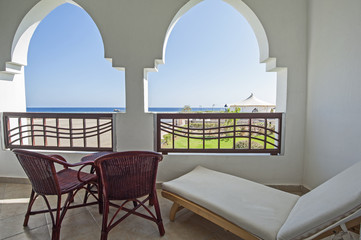 Balcony in luxury tropical resort