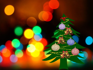 Christmas background ,colorful bokeh,garland Christmas lights