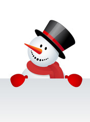 Snowman with white blank