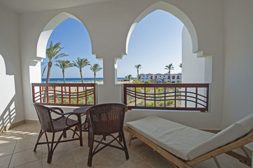 Balcony in luxury tropical resort