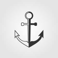 Vector black anchor icon