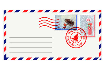 New Year post envelope