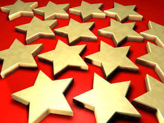 3d illustrated golden stars