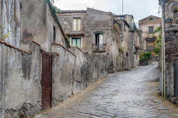 Forsa d'Agro ancient streets. Sicily.