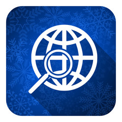 search flat icon, christmas button
