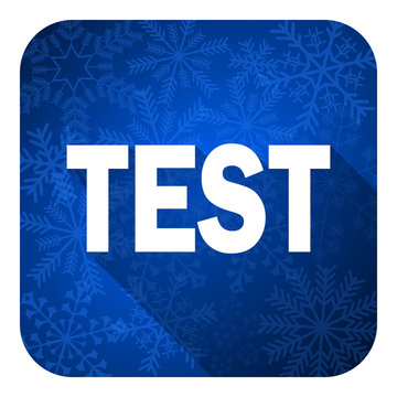test flat icon, christmas button